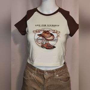 ***Raglan Sleeve Crop Tee